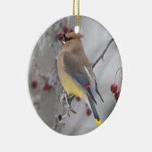 Cedar Waxwing Eating Berries Ornament (Rechts)