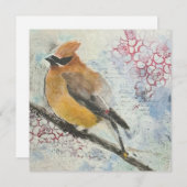 Cedar Waxwing Feiertagskarte (Vorne/Hinten)