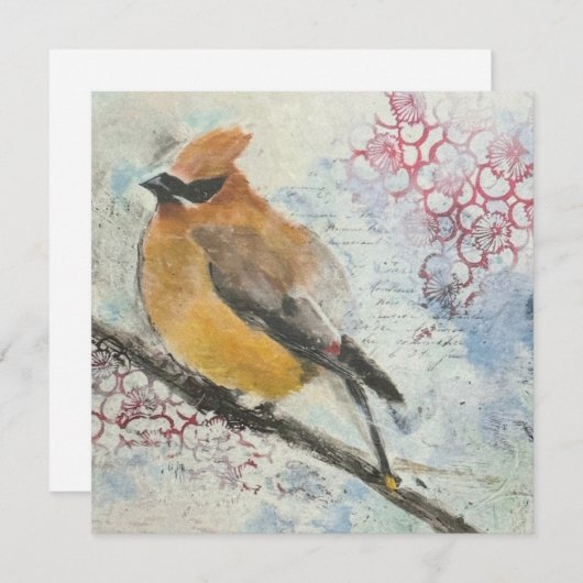 Cedar Waxwing Feiertagskarte (Vorne/Hinten)