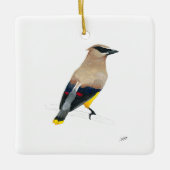 Cedar Waxwing Keramikornament (Vorderseite)