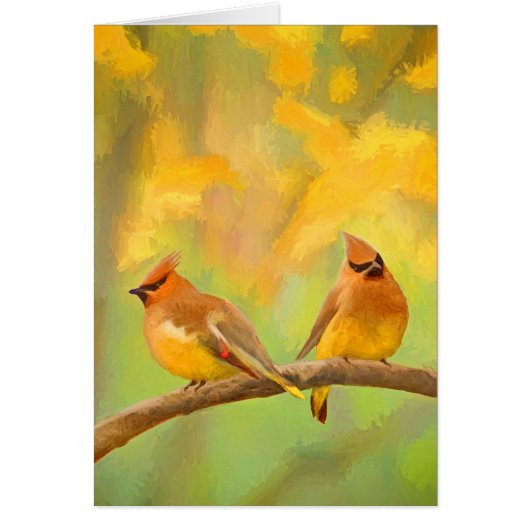 Cedar Waxwing Malerei - Niedliche Original Hunde K (Vorne)