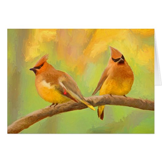 Cedar Waxwing Malerei - Niedliche Original Hunde K (Vorderseite (Horizontal))