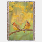 Cedar Waxwing Malerei - Niedliche Original Hunde K Decke (Vorderseite Vertikal)
