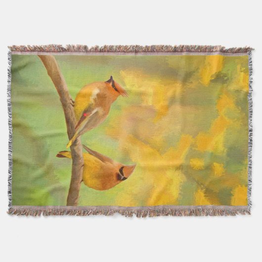 Cedar Waxwing Malerei - Niedliche Original Hunde K Decke (Vorderseite)