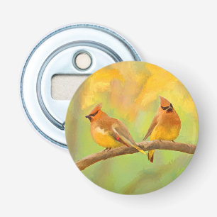 Cedar Waxwing Malerei - Niedliche Original Hunde K Flaschenöffner
