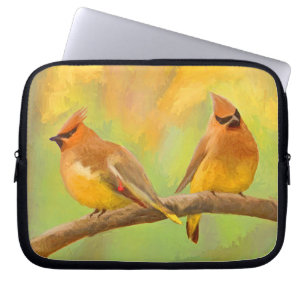 Cedar Waxwing Malerei - Niedliche Original Hunde K Laptopschutzhülle