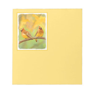 Cedar Waxwing Malerei - Niedliche Original Hunde K Notizblock