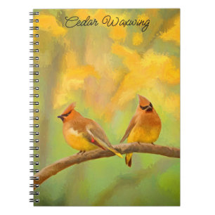 Cedar Waxwing Malerei - Niedliche Original Hunde K Notizblock