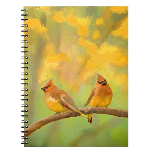 Cedar Waxwing Malerei - Niedliche Original Hunde K Notizblock (Vorderseite)