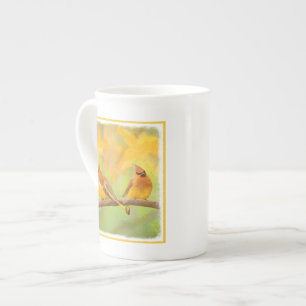 Cedar Waxwing Malerei - Niedliche Original Hunde K Porzellantasse