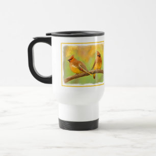 Cedar Waxwing Malerei - Niedliche Original Hunde K Reisebecher