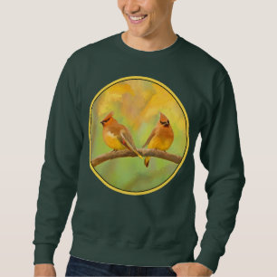 Cedar Waxwing Malerei - Niedliche Original Hunde K Sweatshirt