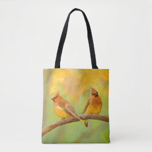 Cedar Waxwing Malerei - Niedliche Original Hunde K Tasche
