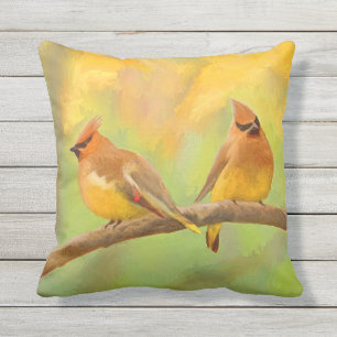 Cedar Waxwing Painting - Niedliche Original Hunde  Kissen