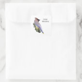 Cedar Waxwing Quadratischer Aufkleber (Tasche)
