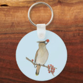 Cedar Waxwing Schlüsselanhänger (Rückseite)