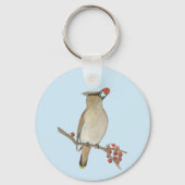 Cedar Waxwing Schlüsselanhänger (Rückseite)