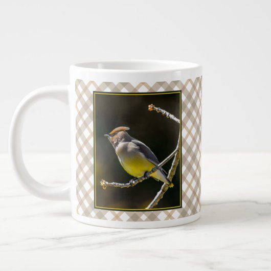 Cedar Waxwing Songbird Original Wild Bird Foto Jumbo-Tasse (Links)