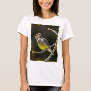 Cedar Waxwing Songbird Original Wild Bird Foto T-Shirt