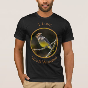 Cedar Waxwing Songbird Original Wild Bird Foto T-Shirt