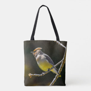 Cedar Waxwing Songbird Original Wild Bird Foto Tasche
