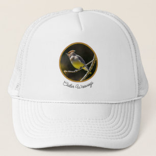 Cedar Waxwing Songbird Original Wild Bird Foto Truckerkappe