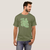 Cedar Waxwing Stencil - Fatigue Green - Full Front T-Shirt (Vorne ganz)