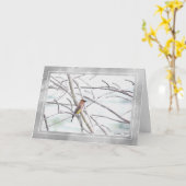 Cedar Waxwing Winter Scene Card Karte (Gelbe Blume)