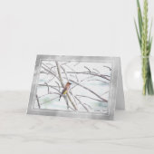 Cedar Waxwing Winter Scene Card Karte (Vorderseite)