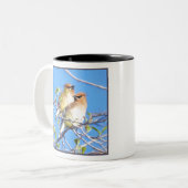 Cedar Waxwings Zweifarbige Tasse (Vorderseite Links)