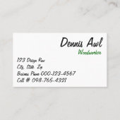 Cedar Wood Knot Fotograf Visitenkarte (Rückseite)