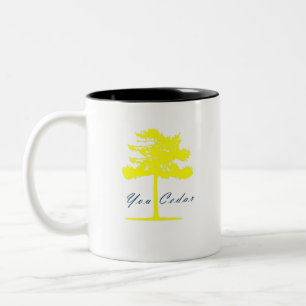 Cedare Tree Tasse mit Navy Text Sie Cedare