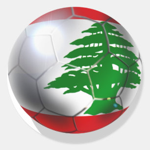 Cedars Libanon Fußball-Nationalmannschaft Fahnenba Runder Aufkleber