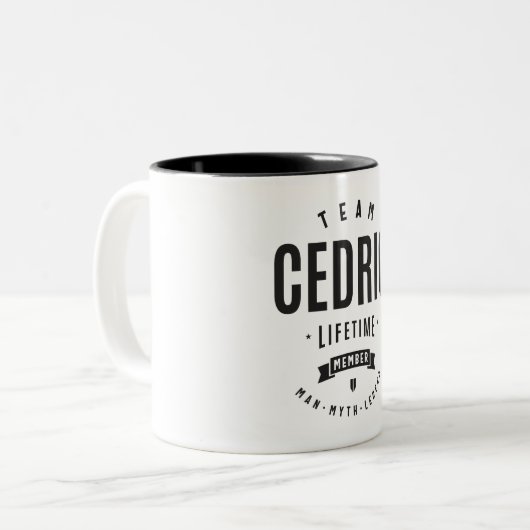 Cedric Lifetime Member Personalisiert Name Cedric Zweifarbige Tasse (Vorderseite Links)