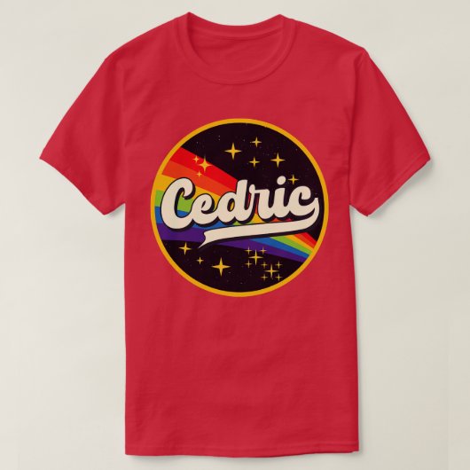 Cedric Rainbow in Space Vintag Style T-Shirt (Design vorne)