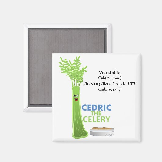 Cedric the Celery Magnet (Vorderseite/Rückseite)