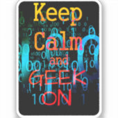 Ceep Ruhe und Geek auf Aufkleber (Vorderseite)