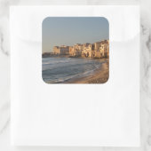 Cefalu, Küstenstadt auf Sizilien Quadratischer Aufkleber (Tasche)