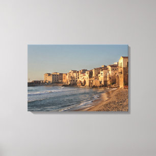 Cefalu, Küstenstadt in Sizilien Leinwanddruck