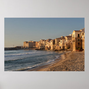 Cefalu, Küstenstadt in Sizilien Poster