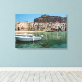 Cefalu Stadt Sizilien Leinwanddruck (Insitu (Holzboden))