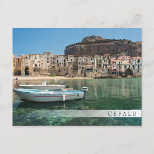 Cefalu town in Sicily Postkarte