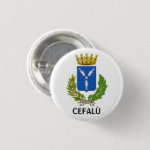 Cefalù Wappen - Sizilien Button (Vorne & Hinten)