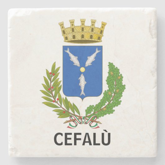 Cefalù Wappen - Sizilien Steinuntersetzer (Vorderseite)