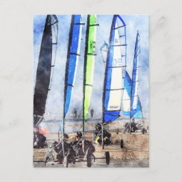 Cefn Sidan Blokart Racing Competition Postkarte