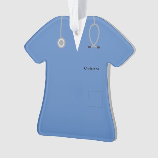Ceil Blue Personalisiert Medical Scrubs Novelty Ornament (Vorderseite)