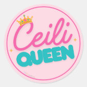 Ceili Queen Runder Aufkleber (Vorderseite)