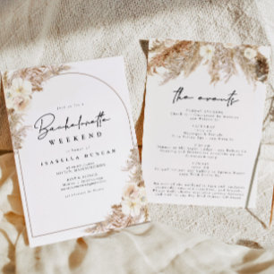 CEIRA Bohemisch Pampas Grass Bachelorette Wochenen Einladung