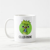 Cel-lery Phone Funny Celery Veggie Pun Kaffeetasse (Links)