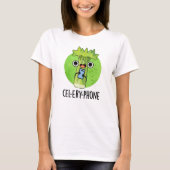 Cel-lery Phone Funny Celery Veggie Pun T-Shirt (Vorderseite)